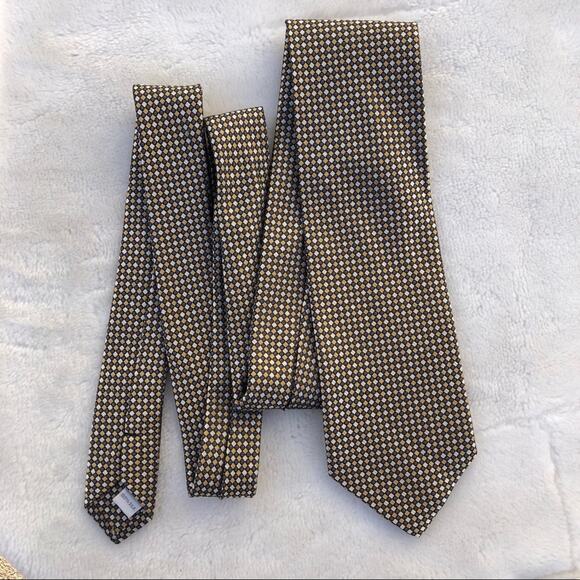Burma Bibas checkered design 100% silk tie - Picture 1 of 7